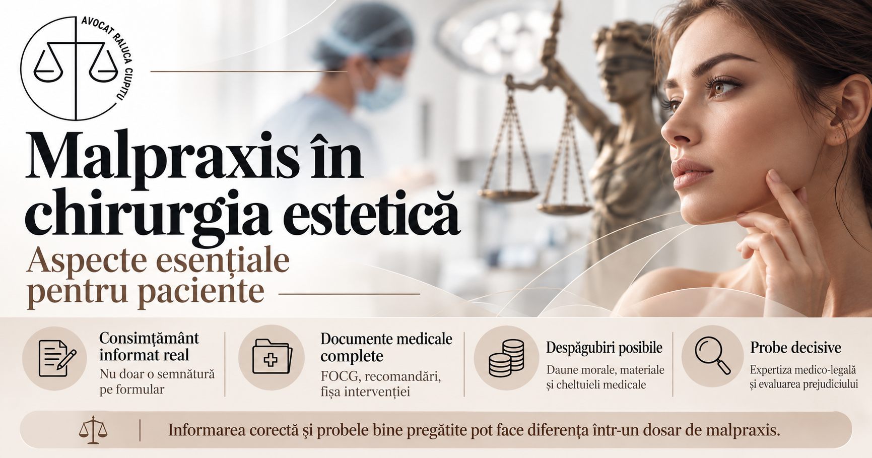 Malpraxis în chirurgia estetică – aspecte esențiale pentru paciente: consimțământ informat, documente medicale, despăgubiri, probe